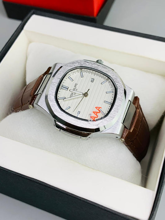 PP Leather Strap (Brown White)