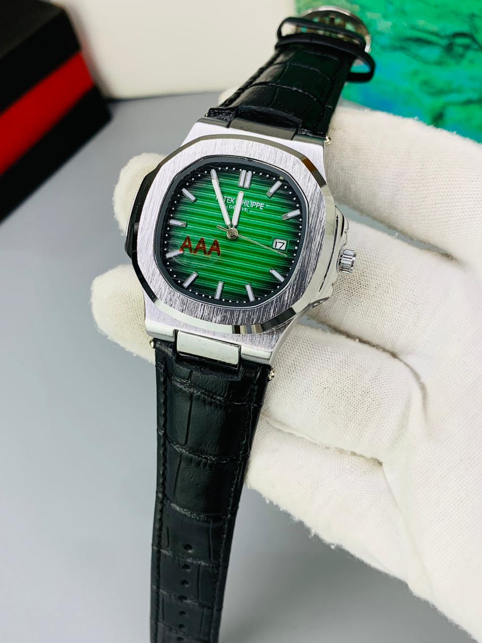 PP Leather Strap (Black Green)